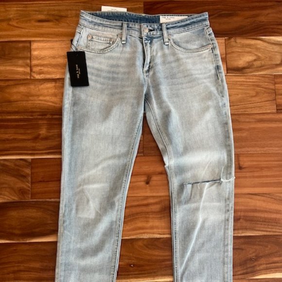 Rag & Bone Jeans - Dre Low-rise Slim Boyfriend Jean - Light Denim Wash - Picture 10 of 10